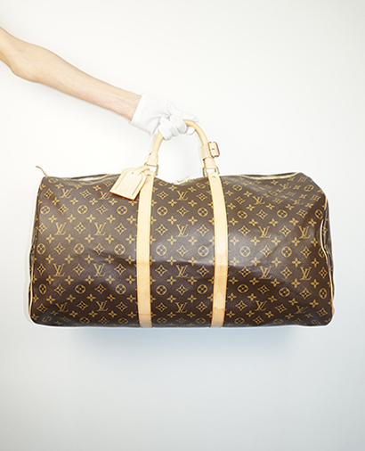 Keepall, £650, Handbags, Brown, Canvas, Front view